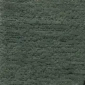 Dark olive green bouclé fabric texture with looped pile, horizontal striations, and a matte finish; subtle tonal variations present.