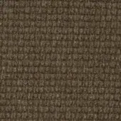 Corno fabric sample, muted brown jute weave, dense grid pattern with rectangular loops, matte texture, cierre1972 collection.