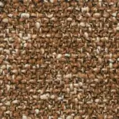 Woven fabric sample, brown and off-white tones, irregular multi-directional texture with visible fibers and a granular surface, Cierre1972 collection.
