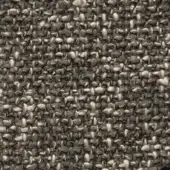 Charcoal gray and off-white wool blend fabric sample with a dense, speckled weave and nubby texture; “funky 90” pattern visible.