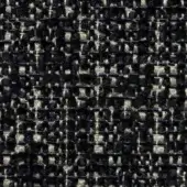 Navy and beige lucinasco tweed fabric displaying a small-scale herringbone pattern with a raised, nubby texture from the cierre1972 collection.