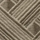 Chevron fabric sample, brown and beige tones, dense looped weave with matte finish and textured surface.
