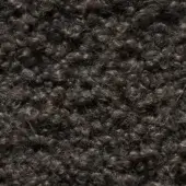 Dark gray looped pile fabric texture with subtle sheen, composed of tightly coiled fibers and a nubby, irregular surface.
