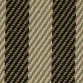Woven fabric sample, beige and brown herringbone pattern, textured nubby surface with diagonal and vertical lines, studio lighting.