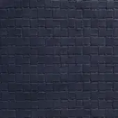 Dark blue leather texture, rectangular weave pattern, matte finish, grid structure, “stampa quadri 44” style, consistent uniform construction.