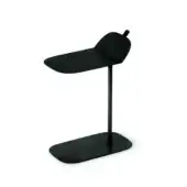 Superior Bross Wam side table with geometric silhouette in black metal lacquer for modern interiors