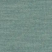 Woven fabric sample, muted teal and off-white, dense circular pattern with embedded brand text “bross > fabric (b) nice > col. 602”.