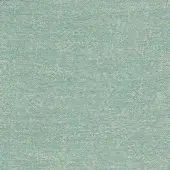 Woven turquoise fabric sample with beige speckles, dense matte texture, linen blend, brand label “bross > fabric” visible, neutral background.