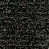 Dark woven fabric texture with irregular pile, charcoal and plum tones, complex nubby weave, matte finish, label reads “bross > fabric”.