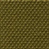 Olive-green bross fabric texture displays a dense, nubby weave with tonal variations and a matte finish; sample labeled “col. 985”.