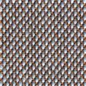 Woven fabric texture, orange-brown and gray threads, tight grid pattern with rounded knots, looped pile construction, steelcut trio col. 425.