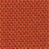 Orange woven fabric with raised circular nodes, mustard yellow warp, dense grid texture; Steelcut Trio collection, color 533.