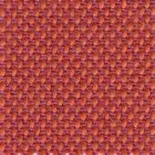 Woven fabric, terracotta and dusty rose, grid pattern; tight linen weave with color 553 label by bross, studio shot textile detail.
