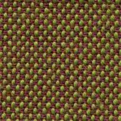 Woven fabric sample, burgundy and green, dense vertical looped pattern with textured, slightly irregular weave and even color distribution.