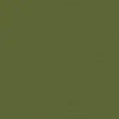 Olive-green fabric swatch with a matte, textured surface resembling distressed leather; features an irregular pattern and visible label text.