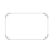 Rectangular graphic frame with dark gray lines and starburst accents on white background, labeled “riviera – rectangular” for digital templates.