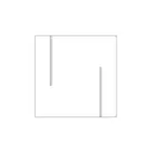Minimalist geometric composition featuring intersecting vertical lines within a white square, creating a clean, structured digital illustration.