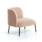 Distinguished Bross Sit lounge chair with woven fabric upholstery and slender dark metal legs