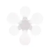 Distinguished Kundalini Atomium floor lamp with coil springs and rotational-molded polyethylene in a matte white finish