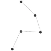 Distinguished Kundalini Azou wall lamp with five marble-patterned discs and a sleek painted metal structure including a black USA plug cable
