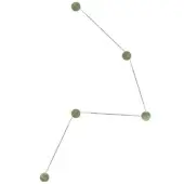 Exclusive Kundalini Azou wall lamp with five green onyx discs connected by a painted metal structure
