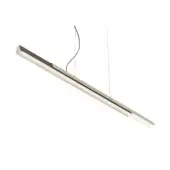 Distinguished Kundalini Dala Linear suspension lamp in light gray metal with a balanced geometric silhouette and matte finish