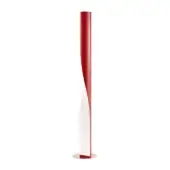 Superior Kundalini Evita floor lamp with multilayered steel, technopolymers and a vibrant red and bright white thermo extensible fabric diffuser