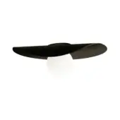 Distinguished Kundalini Flow ceiling lamp with an opal diffuser built within a metallic coated structure and glossy black shade