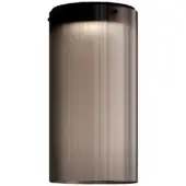 Captivating Kundalini Giass ceiling lamp with a cylindrical blown sandblasted glass diffuser and coated metal structure