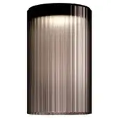 Exclusive Kundalini Giass ceiling lamp with vertical ribbed detailing in glossy bronze blown sandblasted glass