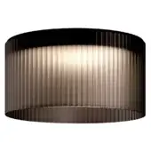 Superior Kundalini Giass ceiling lamp with cylindrical light gray blown glass and satin polycarbonate screen