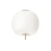 Distinguished Kundalini Kushi ceiling lamp crafted in Italy with a spherical opal diffuser and brass finish