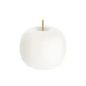 Superior Kundalini Kushi table lamp with spherical opal diffuser and brass coated metallic body