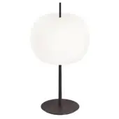 Superior Kundalini Kushi XL lamp with mouth-blown dual-layer opal glass and matte black metallic body