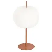 Exceptional Kundalini Kushi XL lamp with an opal glass diffuser and sleek copper finished body crafted in Italy