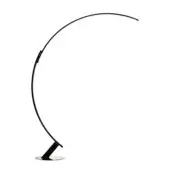 Captivating Kundalini Kyudo floor lamp in glossy black varnish with an extruded aluminum body offering adjustable light