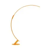 Superior Kundalini Kyudo floor lamp in vibrant orange extruded aluminum with a glossy varnish coating