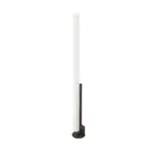 Elegant Kundalini Model T floor lamp with an opal methacrylate diffuser and dark brown matte metallic coated structure