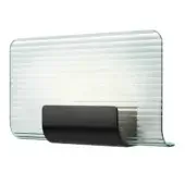 Distinguished Kundalini Nami wall lamp with textured curved glass diffuser and glossy black varnished aluminum structure