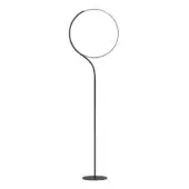 Elegant Kundalini Poise floor lamp with a matt black metallic diffuser and flexible technical fabric tube