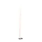 Elegant Kundalini Shakti floor lamp with a laser cut Plexiglas diffuser and satin finished stainless steel base