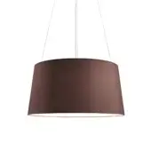 Superior Kundalini Tripod suspension lamp crafted in white painted metal with a matte textured textile shade