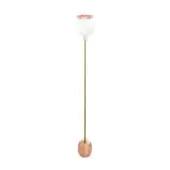 Exceptional Kundalini Opyo floor lamp with a gold metallic coated structure and coral flower-like detail in mouth blown glass