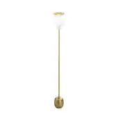 Superior Kundalini Opyo floor lamp with a gold metallic coated structure and dual-layer mouth-blown glass diffuser