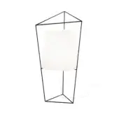 Superior Kundalini Tatu table lamp with white opal glass diffuser and sleek black coated structure