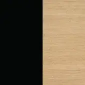 Black and blanched oak texture pairing, featuring matte black alongside a linear, light-toned wood grain with beige and tan variations.