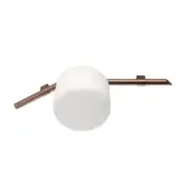 Distinguished Kundalini Floed ceiling lamp with rounded opal glass diffuser and copper-toned metallic coated arms inspired by gorgonian coral