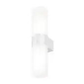 Elegant Kundalini Pastilla wall lamp crafted in painted metal with a pressed acid-etched glass diffuser and smooth matte finish