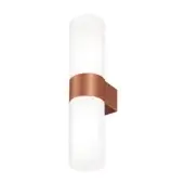 Exceptional Kundalini Pastilla wall lamp crafted in painted metal with a pressed acid-etched glass diffuser in white finish