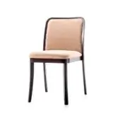 Elegant Bross Palace chair with light tan premium fabric upholstery and dark-stained wooden frame crafted in Italy